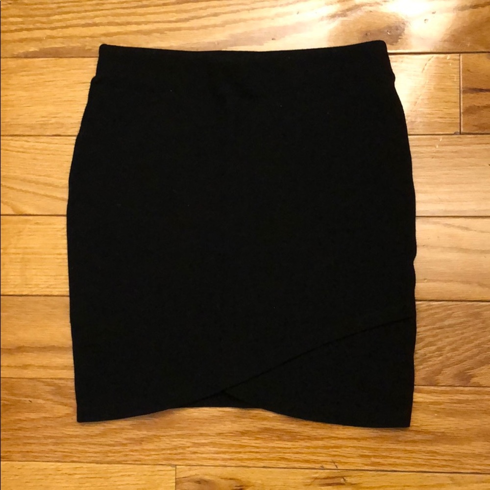 Black body con skirt with front “flap”